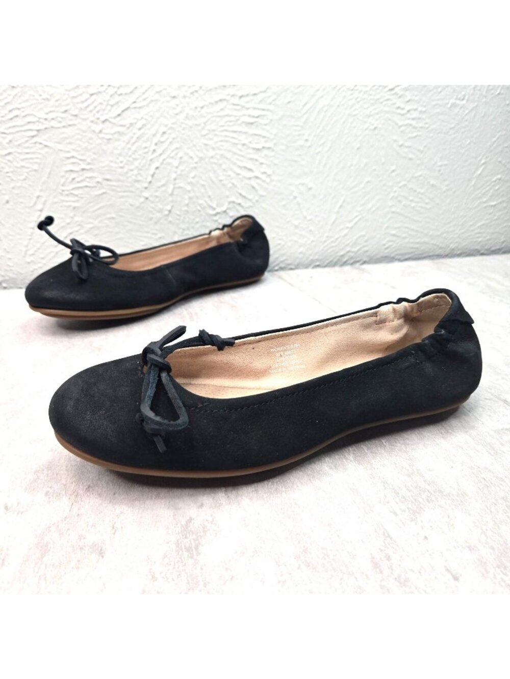 Sperry Ballet Flats Size 6.5 Black Leather Preppy Minimalist Flat Ballerina Shoe
